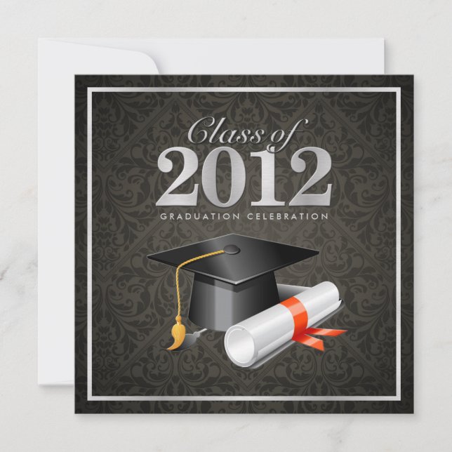 Class of 2012 Damask Graduation Invitation (Front)