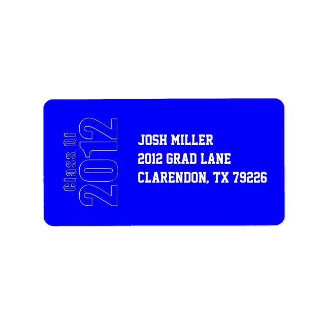 Class of 2012 Graduation Address Label (Front)