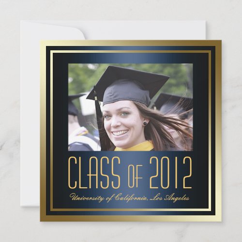 Class of 2012 Navy and Gold Graduation Invite