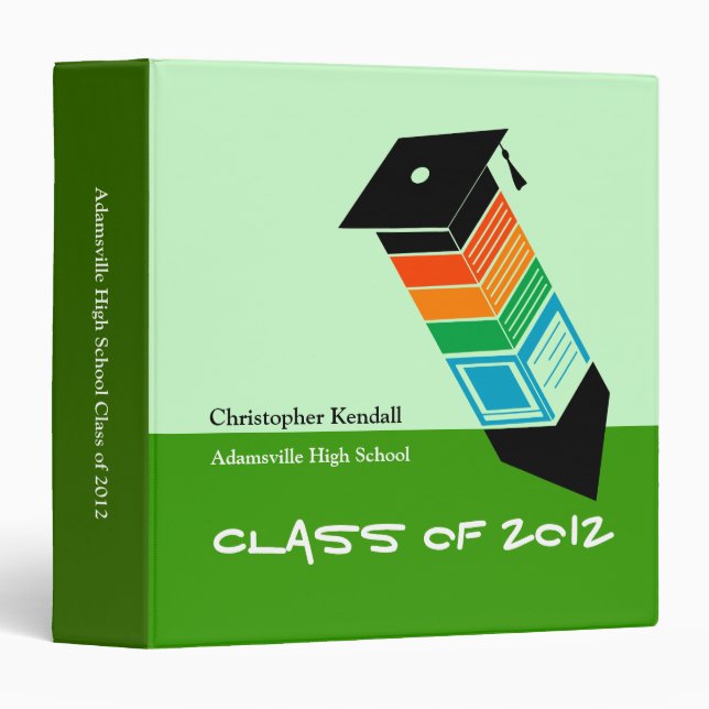 Class of 2012 Pencil Graduation Binder Green (Front/Spine)