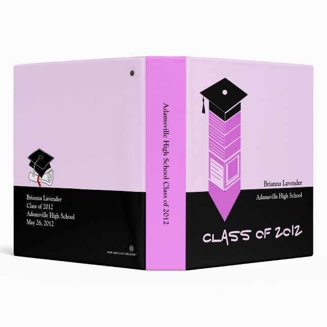 Class of 2012 Pencil Graduation Binder Pink (Background)
