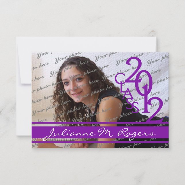 Class of 2012 Photo Purple Invitation (Front)