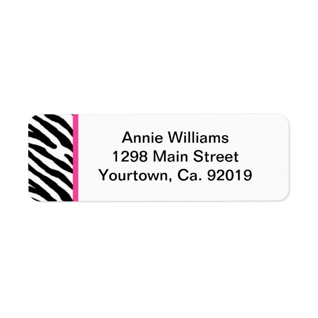 Class of 2012 Pink and Black Zebra Stripe Label (Front)