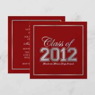 Class of 2012 Premium Red / Silver Graduation Invitation