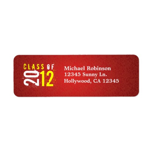 Class of 2012 Red  Yellow Return Labels