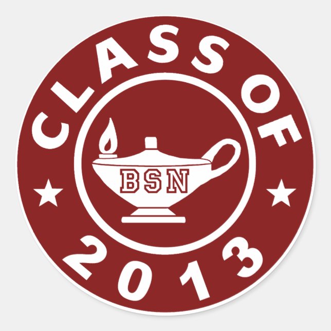 Class Of 2013 BSN Classic Round Sticker (Front)