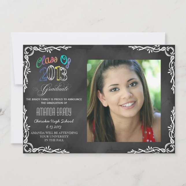 Class of 2013 Chalkboard Graduation Announcement (Front)