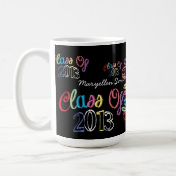 Class Of 2013 Chalkboard Typography Mug by NightSweatsDiva at Zazzle