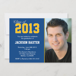 Class of 2013 Graduation Invitation Blue and Gold