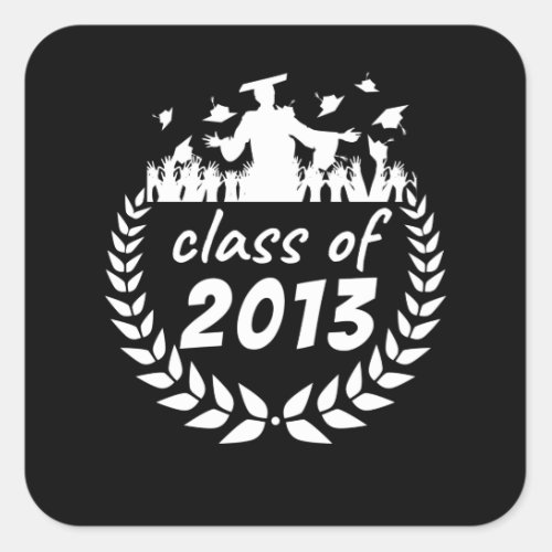 class of 2013 graduation or reunion design by square sticker