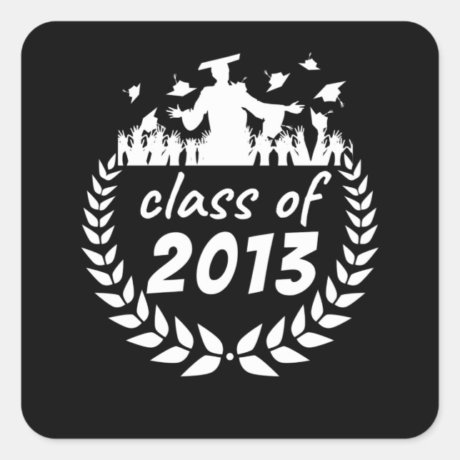 class of 2013 graduation or reunion design by square sticker (Front)