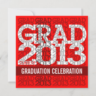 Class Of 2013 Graduation Party Invitation Red