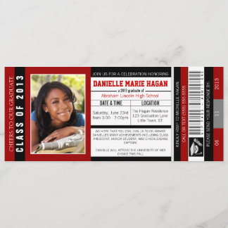 Class of 2013 Graduation VIP Admission Ticket Invitation