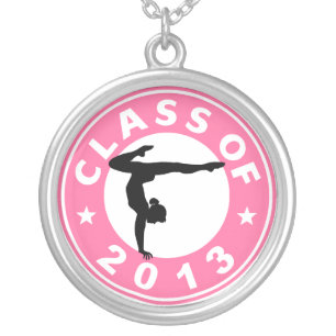 Class Of 2013 Gymnastics Silver Plated Necklace