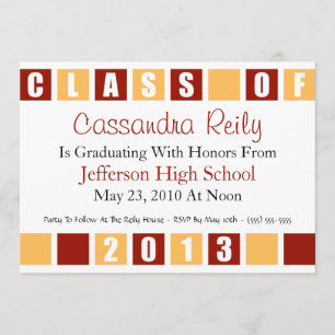 Class Of 2013 Invitation (Maroon / Gold Boxes)