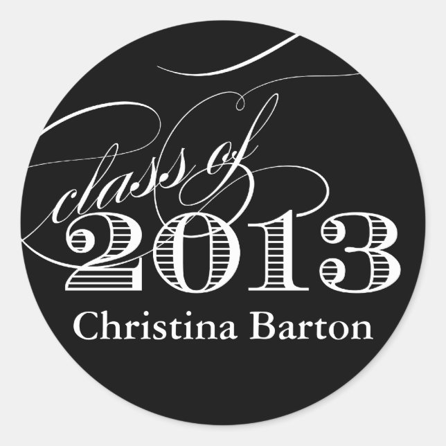 Class of 2013 Sticker- Customize it! Classic Round Sticker (Front)