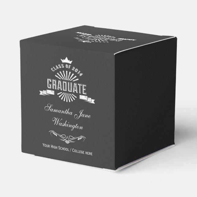 Class of 2014 Chalkboard Graduation Favor Boxes (Back Side)