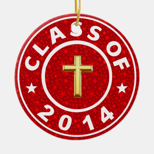 Class Of 2014 Christian Ceramic Ornament (Front)