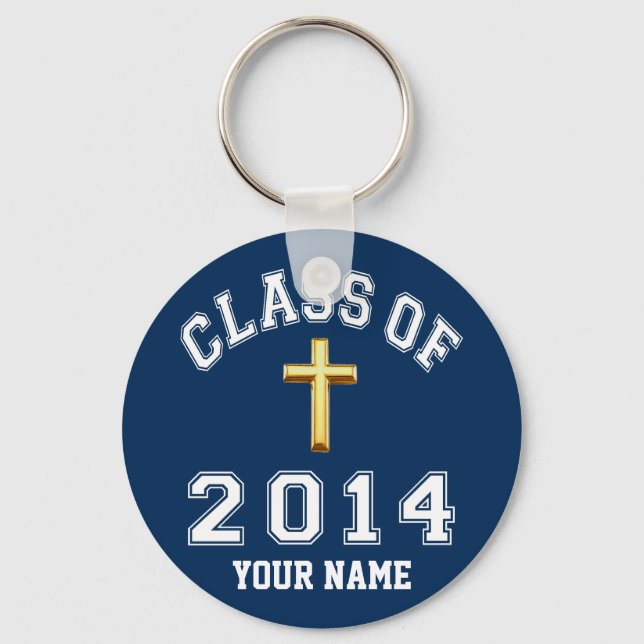 Class Of 2014 Christian Cross Keychain (Front)