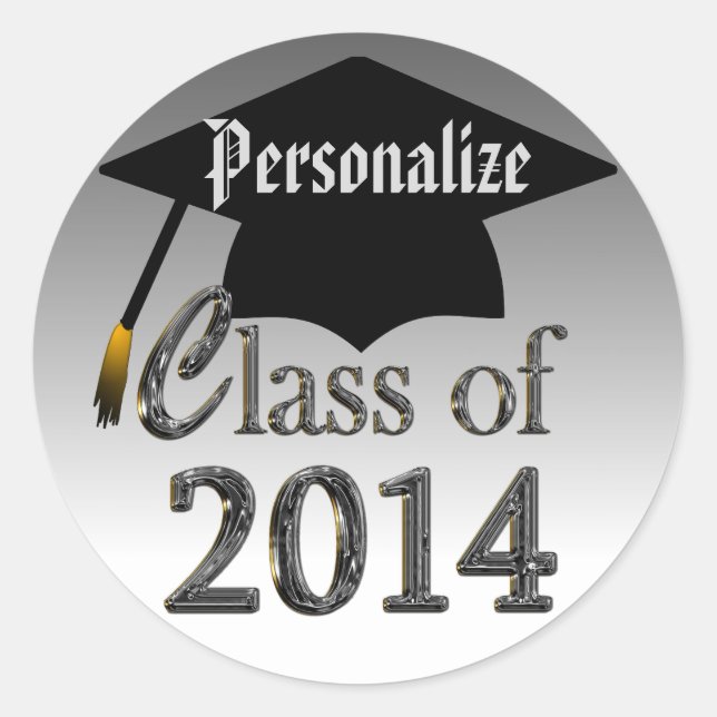 Class Of 2014 Graduation Stickers Seals (Front)