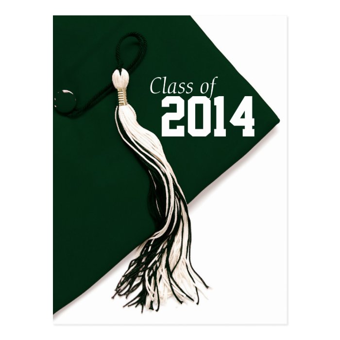 Class of 2014 Green Cap Graduation Postcard