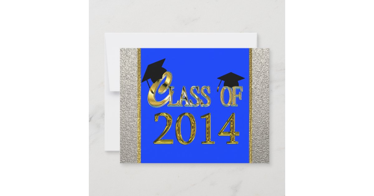 Class Of 2014 Royal Blue Graduation Invitations | Zazzle