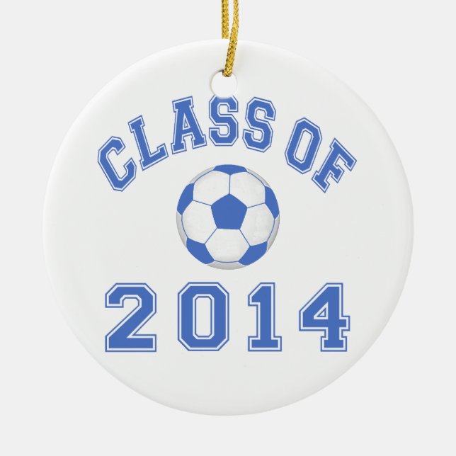 Class Of 2014 Soccer - Blue Ceramic Ornament (Front)
