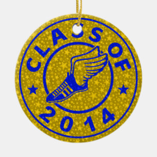 Class Of 2014 Track and Field Ceramic Ornament