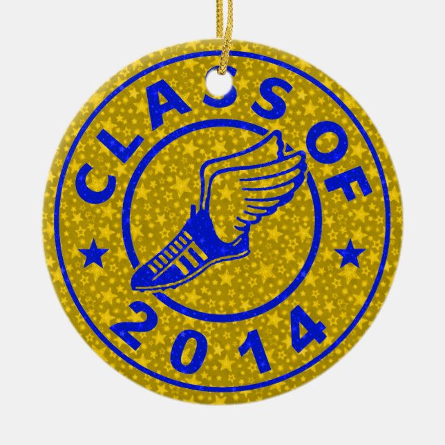 Class Of 2014 Track and Field Ceramic Ornament (Front)