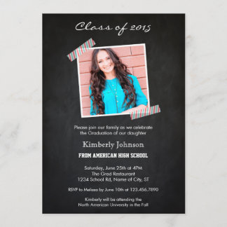 Class of 2015 Chalkboard Graduation Invitation