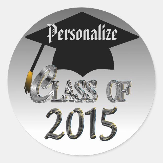 Class Of 2015 Graduation Stickers Seals (Front)