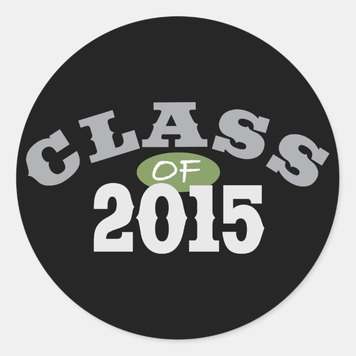 Class Of 2015 Green Round Sticker