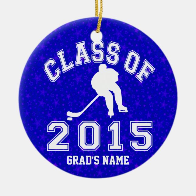 Class of 2015 Hockey Ceramic Ornament (Front)
