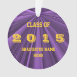 Class of 2015 Purple and Gold Round Ornament