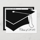 class of 2016 graduation cap invitation postcard (Front/Back)