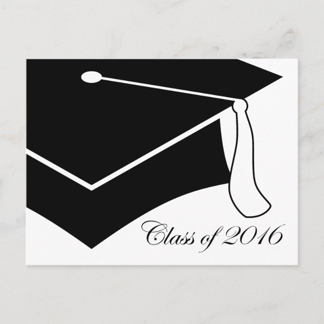 class of 2016 graduation cap invitation postcard (Front)
