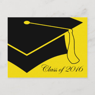 class of 2016 graduation cap invitation postcard