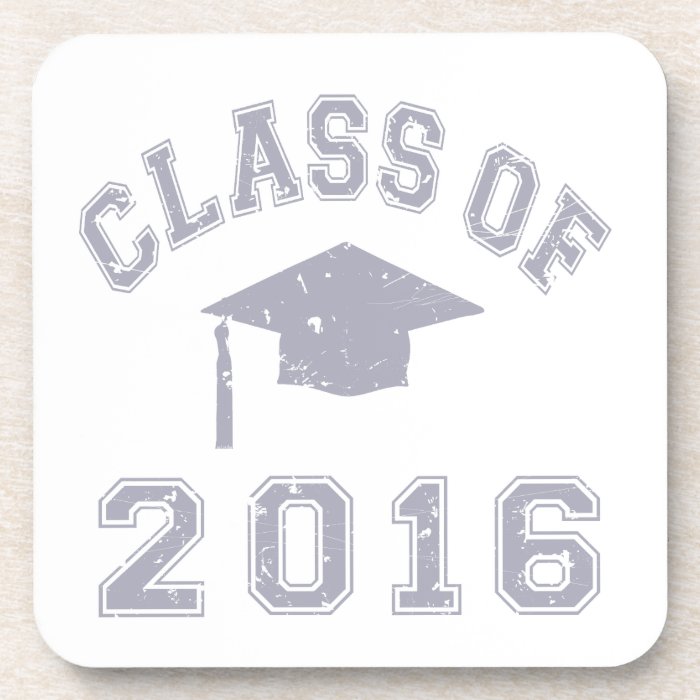 Class Of 2016 Graduation    Grey Beverage Coasters