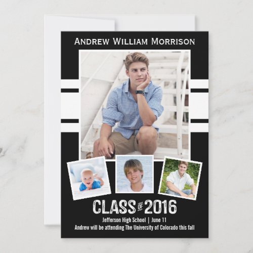 Class of 2016 Photo Collage Sport Graduation Party Invitation