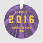Class of 2016 Purple and Gold Round Ornament