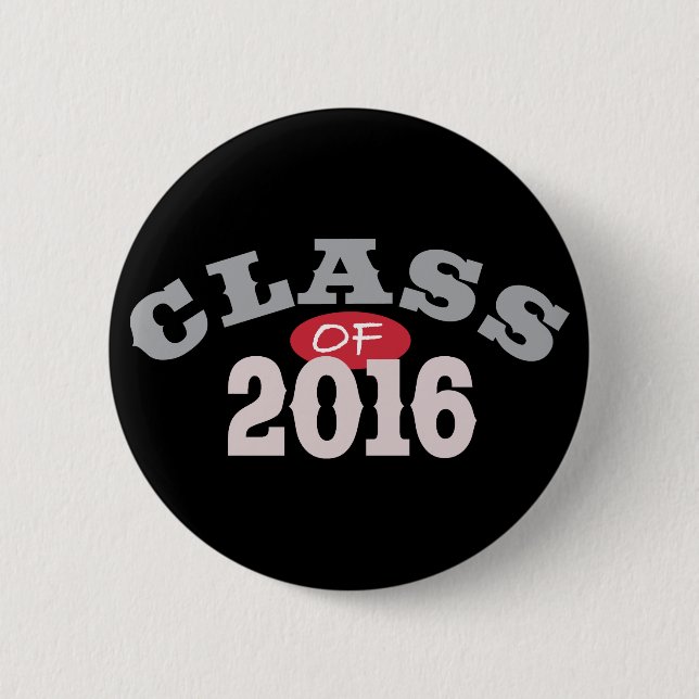 Class Of 2016 Red Pinback Button (Front)