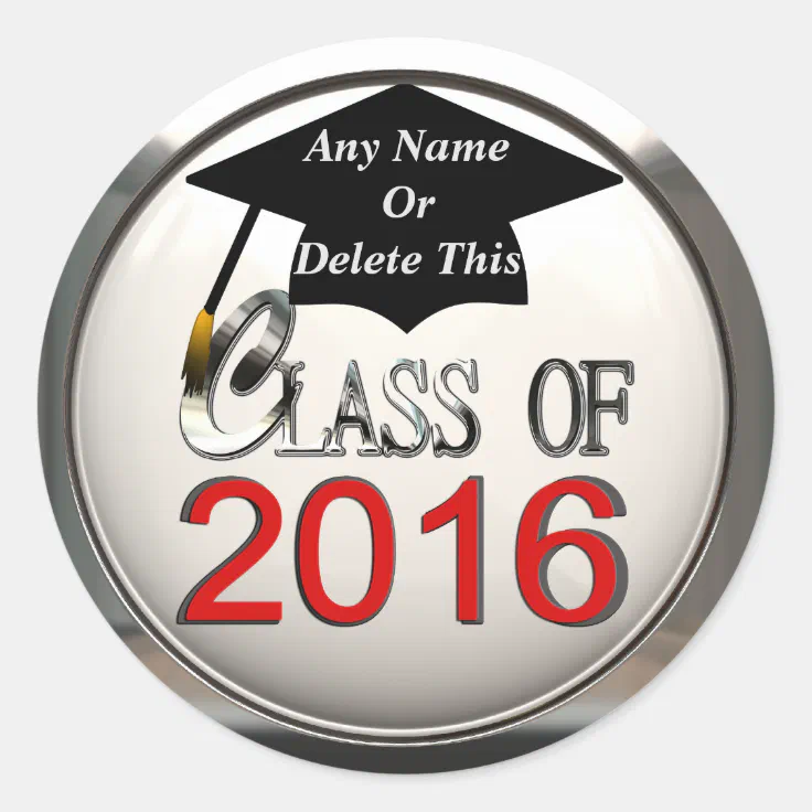 Class Of 2016 Red & Silver Graduation Stickers Zazzle