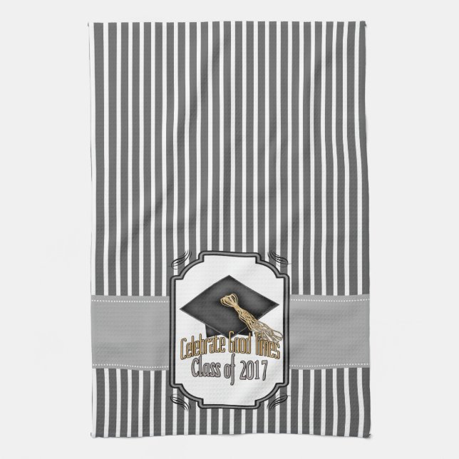 Class of 2017 Celebrate Good Times Graduation Gift Kitchen Towel (Vertical)