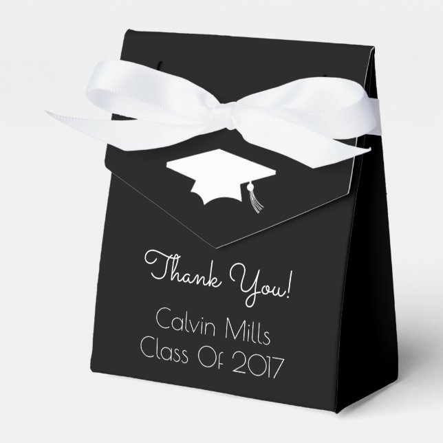 Class Of 2017 Graduation Favor Boxes (Black) (Front Side)