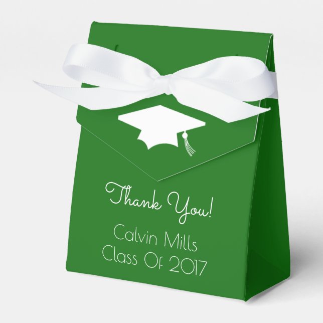 Class Of 2017 Graduation Favor Boxes (Green) (Front Side)