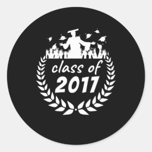 class of 2017 graduation or reunion design by classic round sticker