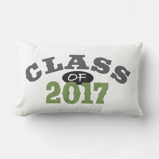 Class Of 2017 Green Lumbar Pillow (Front)