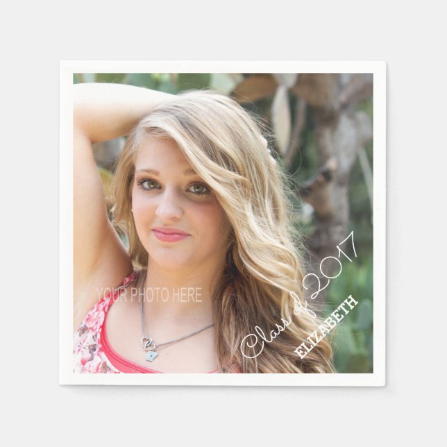 Class of 2017 Photo Graduation Personalized Paper Napkins (Front)