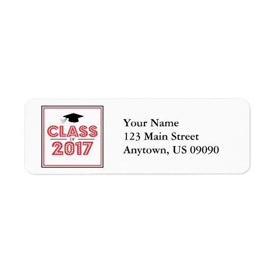 Class Of 2017 Return Address Labels (Red / Black)