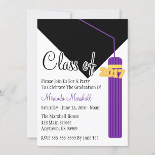 Class Of 2017 Tassel Graduation Invite (Purple)
